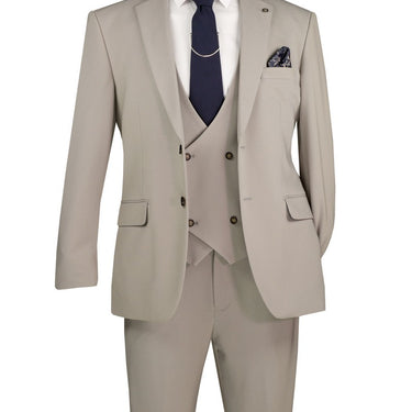 Vinci Tan Modern Fit 3 Piece Suit - MV2K-3