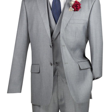 Vinci Light Gray Modern Fit 3 Piece Suit - MV2TR