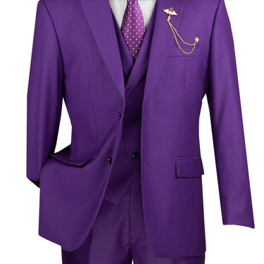 Vinci Purple Modern Fit 3 Piece Suit - MV2TR