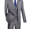 Vinci Gray Modern Fit 3 Piece Suit - MV2W-1
