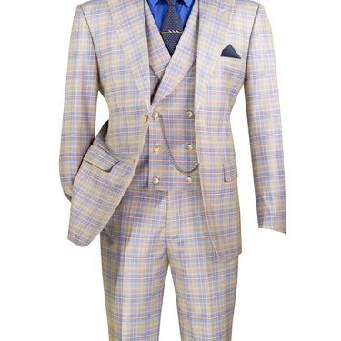 Vinci Blue Modern Fit 3 Piece Suit - MV2W-3