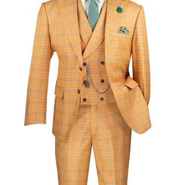 Vinci Orange Modern Fit 3 Piece Suit - MV2W-3