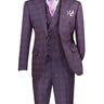Vinci Purple Modern Fit 3 Piece Suit - MV2W-3
