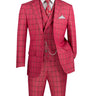 Vinci Raspberry Modern Fit 3 Piece Suit - MV2W-4