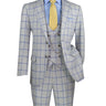 Vinci Light Gray Modern Fit 3 Piece Suit - MV2W-5