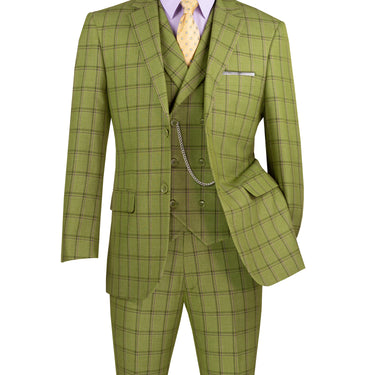 Vinci Moss Modern Fit 3 Piece Suit - F-MV2W4