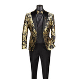 Vinci Black Modern Fit 3 Piece Tuxedo - MVJQ-1