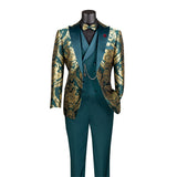 Vinci 3 Piece Modern Fit Tuxedo in Emerald - MVJQ-1