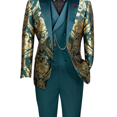 Vinci Emerald Modern Fit 3 Piece Tuxedo - MVJQ-1
