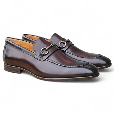 Carrucci Shoes Madison Brown Leather Bit Loafer in Chestnut