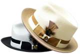 Bruno Capelo Main Street Two-Tone Straw Snap Brim Fedora