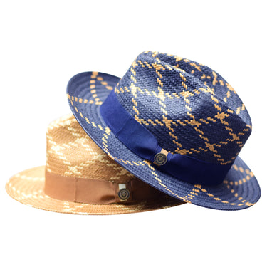 Bruno Capelo Malibu Cross-Stitch Straw Fedora Hat | DAPPERFAM display picture 2