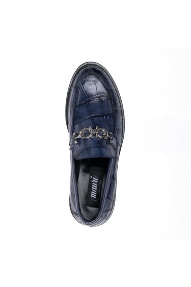 Mauri 1028/1 Chapel Alligator & Leather Horse-Bit Loafer (MA5697) - Wonder Blue