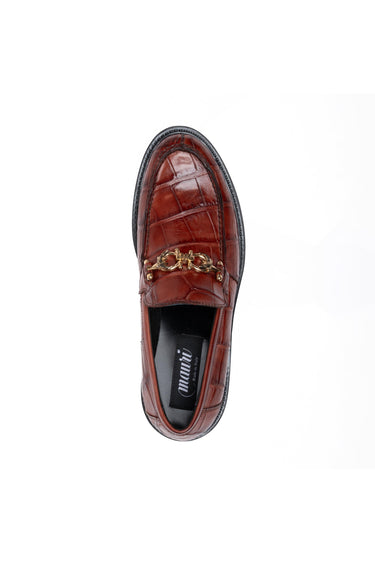 Mauri 1028/1 Chapel Alligator & Leather Horse-Bit Loafer (MA5697) - Gold