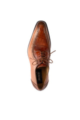 Mauri 1057 Crocodile & Leather Derby - Cognac