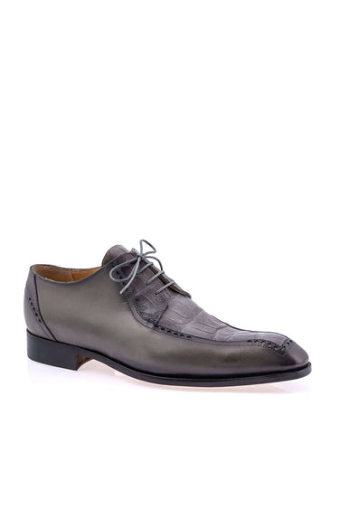 Mauri 1057 Crocodile & Leather Derby - Light Grey