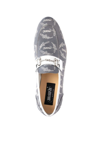 Mauri 1099/6 Fabric & Leather Horse-Bit Loafer - Jeans/White