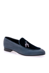 Mauri 3294 Velvet & Patent Tassel Loafer - Wonder Blue