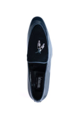Mauri 3294 Velvet & Patent Tassel Loafer - Wonder Blue