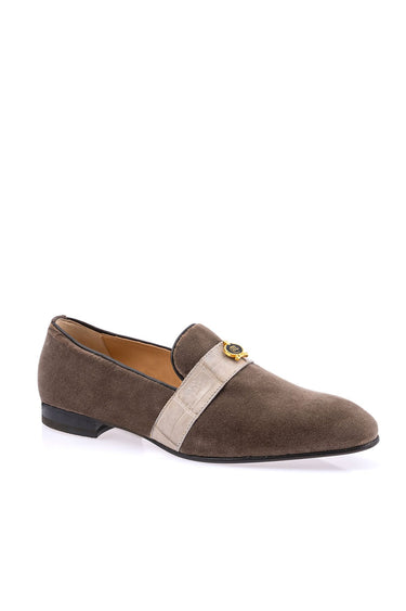 Mauri 4709/11 Crocodile & Velvet Loafer - Grey/Acre Raindrops