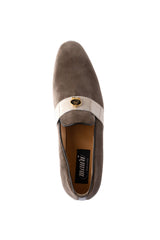 Mauri 4709/11 Crocodile & Velvet Loafer - Grey/Acre Raindrops