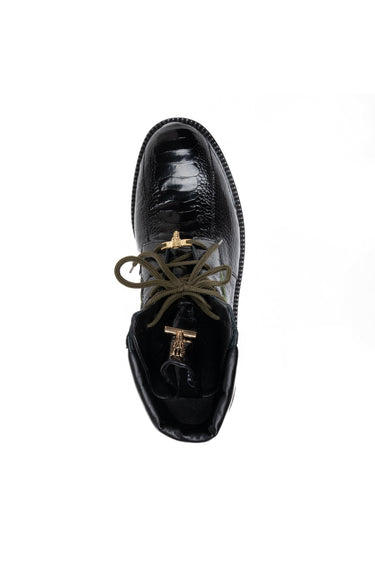 Mauri 4949/4 Hawk Ostrich / Velvet / Leather Boot (MA5688) - Black/Money Green