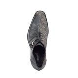 Mauri Two Face in Black / White Mens Exotic Alligator / Matahari Fabric High End Oxfords
