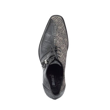 Mauri Two Face in Black / White Mens Exotic Alligator / Matahari Fabric High End Oxfords