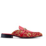 Mauri Bermuda in Red Mens Exotic Alligator / Gobelins Fabric High End Horsebit Mules in Red