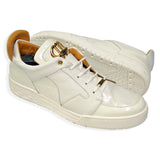 Mauri Boss in White Mens Exotic Crocodile / Patent / Calf-Skin Leather Casual Sneakers