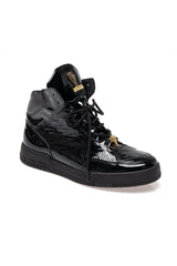 Mauri 8429 Crocodile & Patent High-Top Sneaker - Wonder Blue