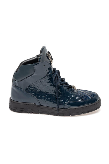 Mauri 8429 Crocodile & Patent High-Top Sneaker - Wonder Blue