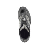 Mauri Signature in Black / Grey Mens Ostrich Leg / Baby Croc / Mauri Fabric / Nappa Leather Casual High Top Sneakers