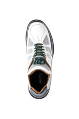 Mauri 8434 Multi Material Sneaker - Hunter Green/White