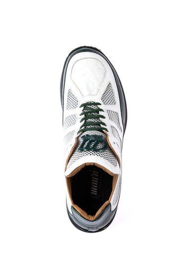Mauri 8434 Multi Material Sneaker - Hunter Green/White