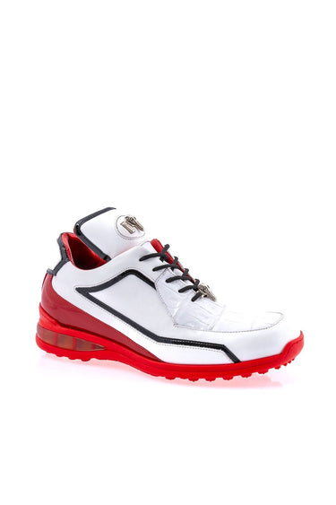 Mauri 8476 Multi Material Sneaker - White/Black/Red