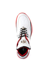 Mauri 8476 Multi Material Sneaker - White/Black/Red