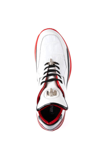 Mauri 8476 Multi Material Sneaker - White/Black/Red