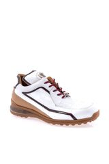 Mauri 8476 Multi Material Sneaker - White/Ruby Red