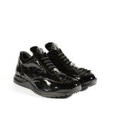 Mauri Blunt in Black Mens Exotic Hornback / Embossed Patent Leather Casual Sneakers