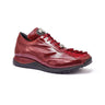 Mauri Blunt in Ruby Red Mens Exotic Hornback / Embossed Patent Leather Casual Sneakers in Ruby Red