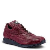Mauri Bloodshed in Ruby Red Mens Exotic Alligator Casual Sneakers