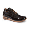 Mauri Bubble in Dune / Dark Brown Mens Baby Crocodile and Patent Print Leather Sneakers in Dune Dark Brown