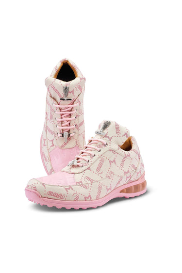 Mauri 8900/8 Overlord Cream & Taste of Berry Crocodile / Fabric Casual Sneakers (MA5425) - Champagne