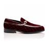 Mauri Allure in Ruby Red Mens Quilted Velvet / Patent leather Mens Slip-on Horsebit Loafers in Ruby Red