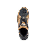 Mauri Baller in Mustard / Black / White Mens Exotic Crocodile / Calf-Skin Leather Casual Sneakers