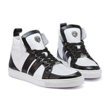 Mauri Blackjack in Black / White Mens Exotic Crocodile / Patent / Nappa Leather High-Top Sneakers