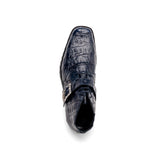 Mauri Bulletproof in Wonder Blue Mens Exotic Crocodile Strap Derby Boots