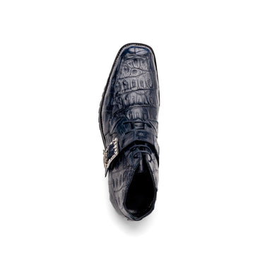 Mauri Bulletproof in Wonder Blue Mens Exotic Crocodile Strap Derby Boots