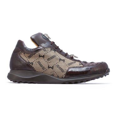 Mauri Carange in Sport Rust / Taupe Mens Ostrich Leg / Hornback Crown / Fabric Sneakers